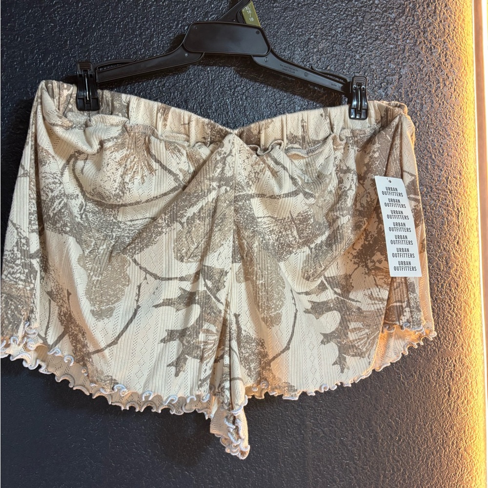 Urban Outfitters Camo delicate trim lounge shorts NWT
